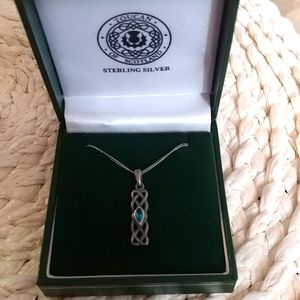 Sterling Silver Celtic Knotwork Birthstone Pendant Necklace